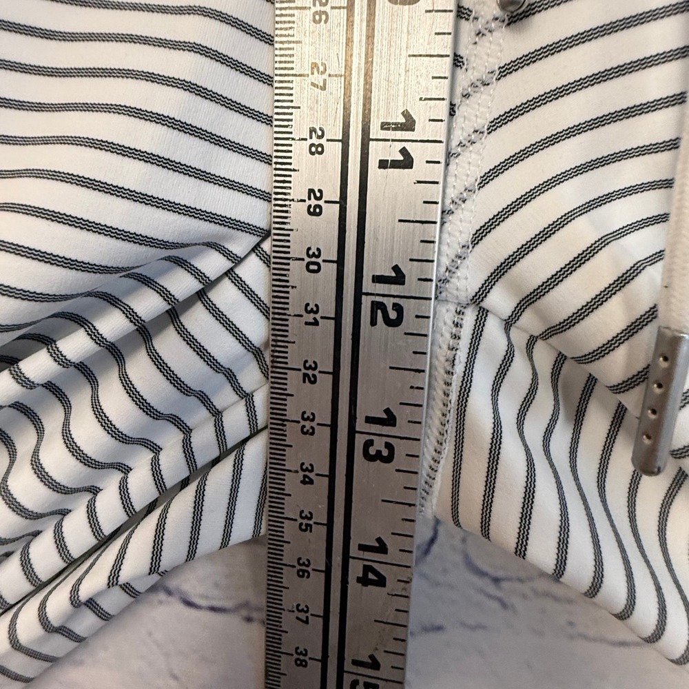 Halara Striped Wide Leg Athleisure Pants XL Tall White Navy Drawstring NWT - Picture 8 of 8